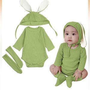 Baby Bunny Costume Easter Outfit 3 Pcs Long Sleeve Romper Size 6-9 months